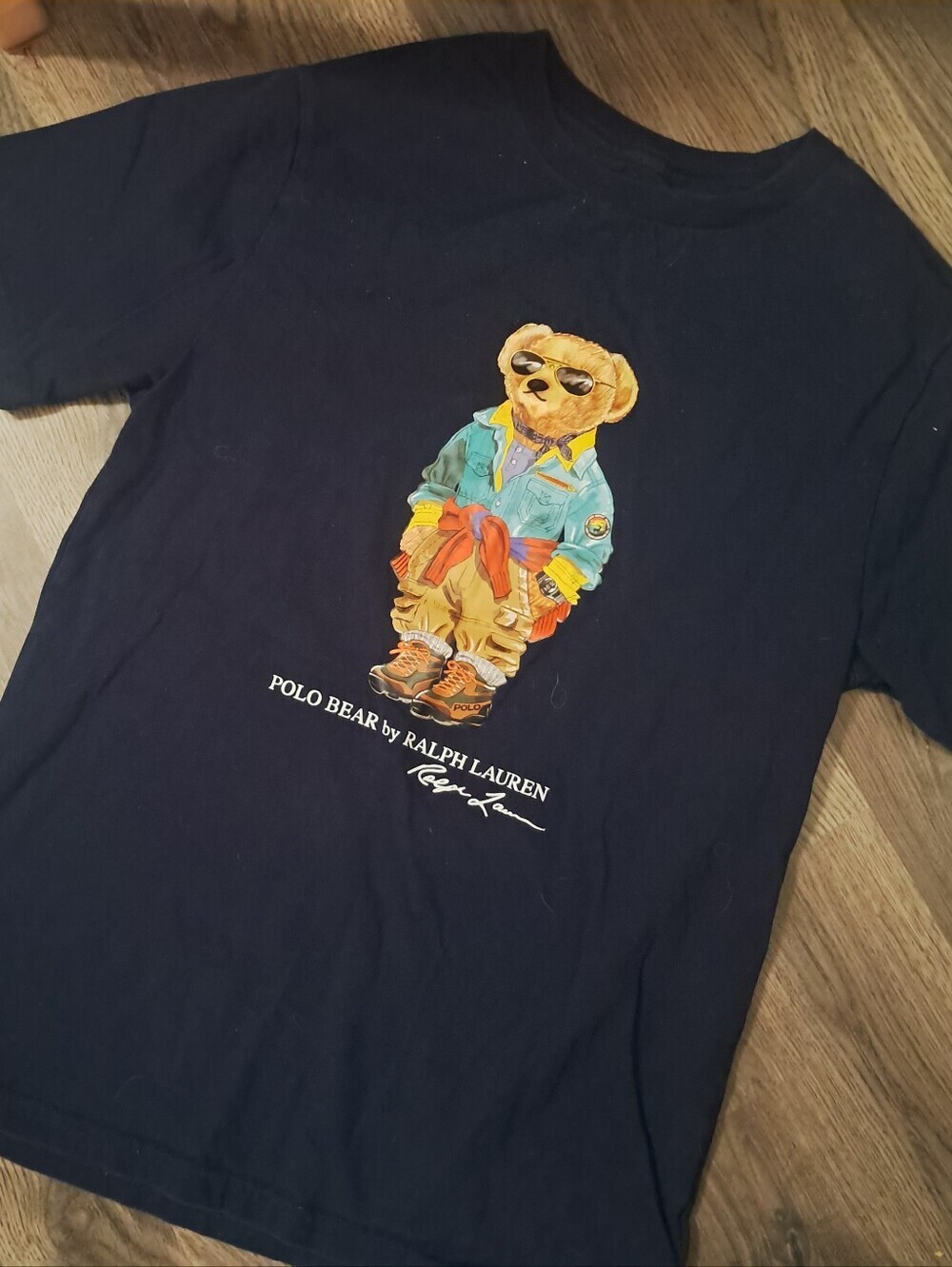 Polo Ralph Lauren Boys Navy Polo Bear Graphic Classic Fit T-Shirt Large 14-16